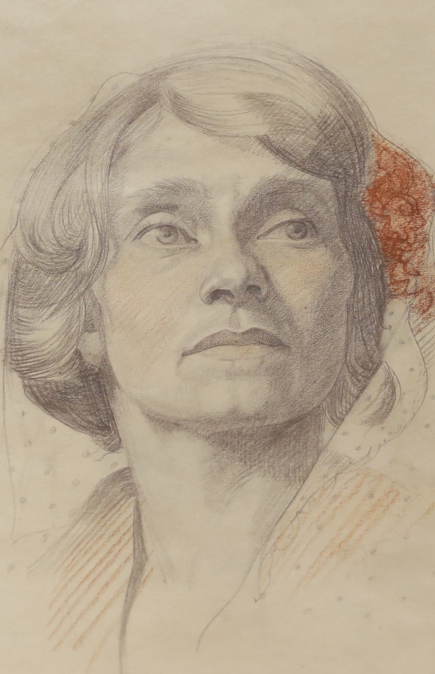 Marjorie M Sankey, three pencil and coloured chalk portraits of women, inscribed verso, largest 27 x 18cm